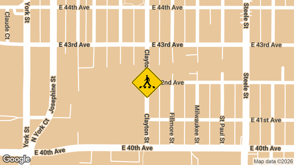A pedestrian was seriously injured in a collision involving a motorist at the intersection of 42nd Avenue and Clayton Street in Denver, and the accident prompted traffic delays in the surrounding area.