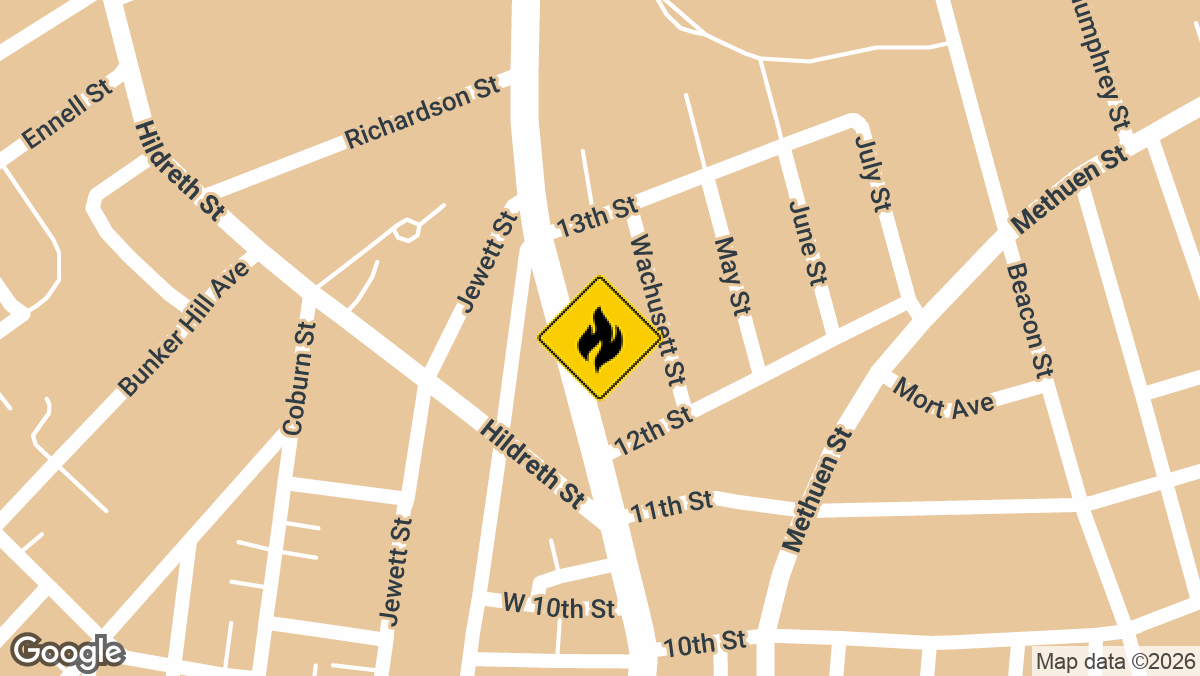 A large fire broke out Monday, May 5, at a three-story structure at 865 Bridge St in Lowell, with emergency units arriving to find heavy flames already visible and reports of people trapped inside.