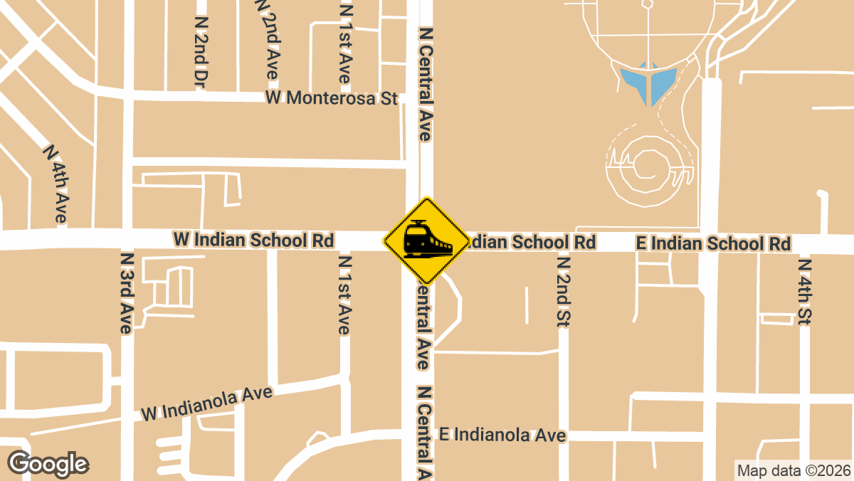 Central Avenue, just south of Indian School Road
