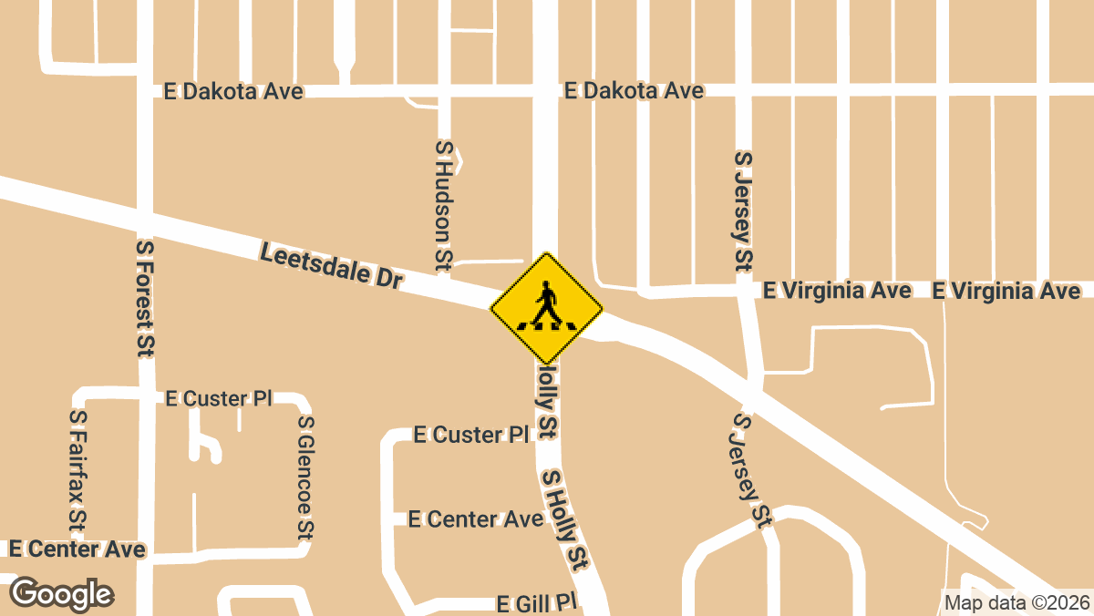 A pedestrian was seriously hurt in a collision involving a motorist at the intersection of Leetsdale Drive and South Holly Street in Denver.