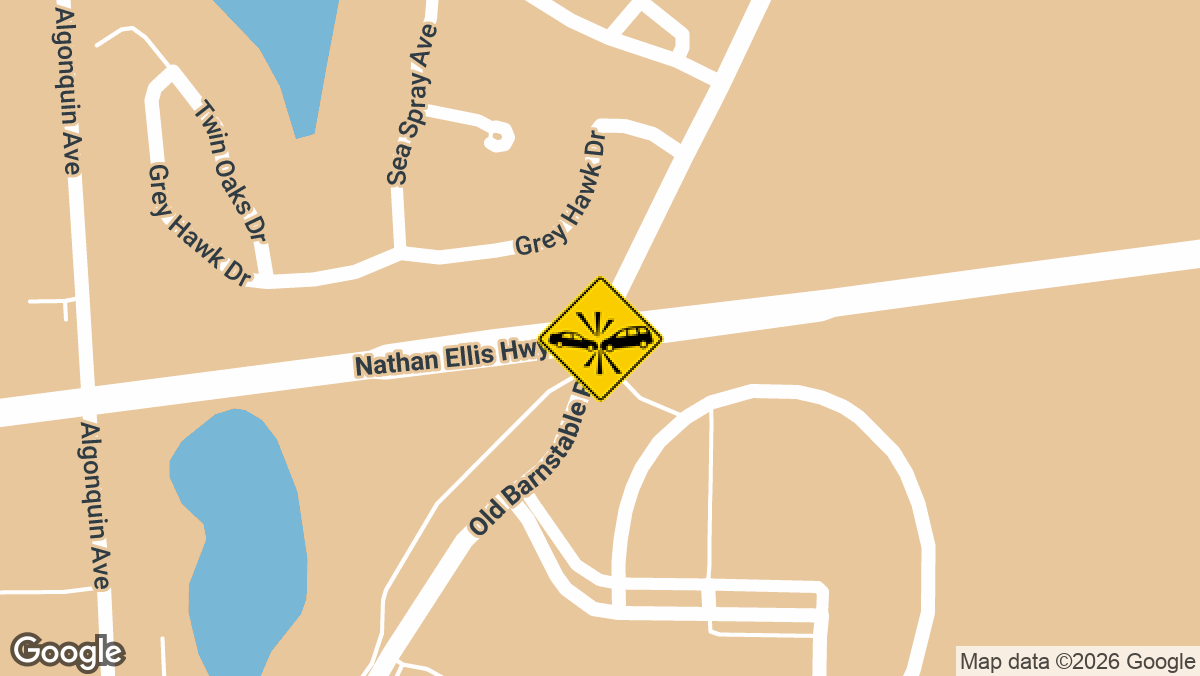 Mashpee, MA - Four Hospitalized After Two-Car Wreck on Rte 151