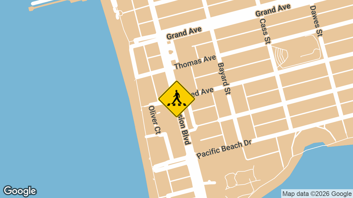 A 67-year-old woman was taken to a hospital with serious injuries after being hit by an SUV in the Pacific Beach neighborhood.