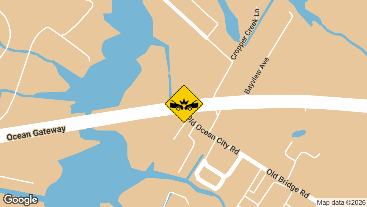 A three-vehicle crash involving entrapment and two critically injured people was reported Tuesday, May 19, at the intersection of Old Bridge Road and eastbound Route 50 in West Ocean City.