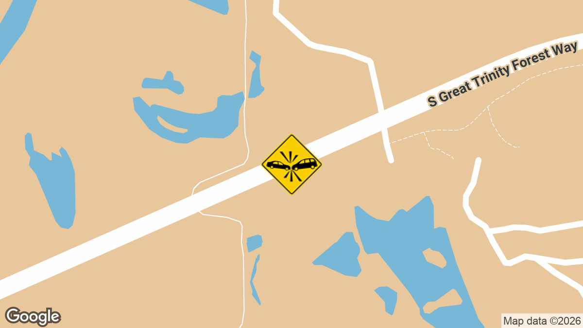 A vehicle became lodged beneath the trailer of a semi-truck in the early hours of Wednesday, May 6, at the intersection of Interstate 45 and Loop 12 in Dallas.