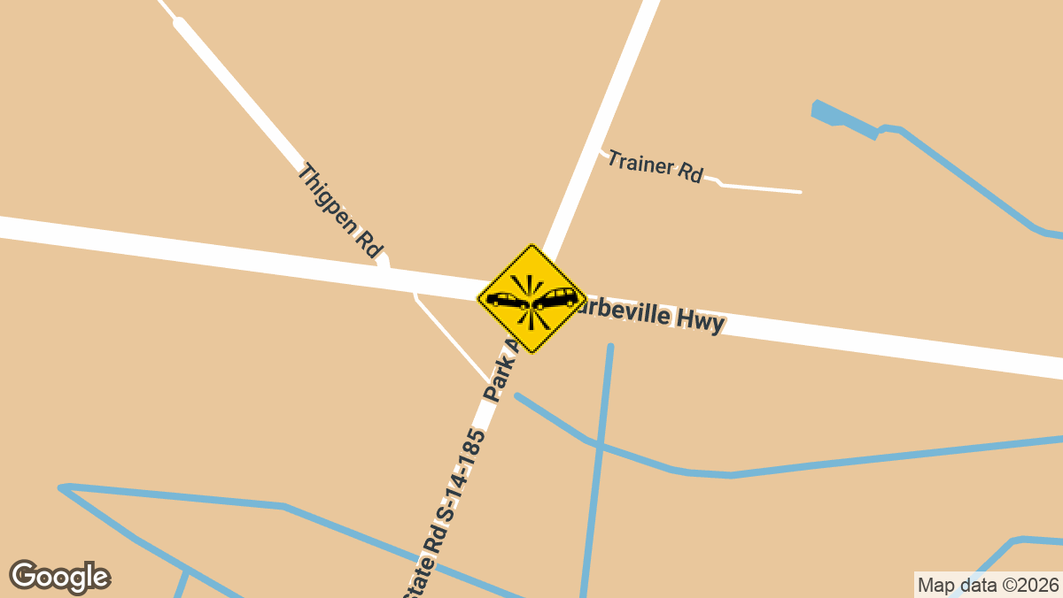 A two-vehicle crash with reported injuries brought emergency units to the intersection of Turbeville Highway and Park Avenue in the Olanta area on Monday, May 18, just after 10:00 a.m.