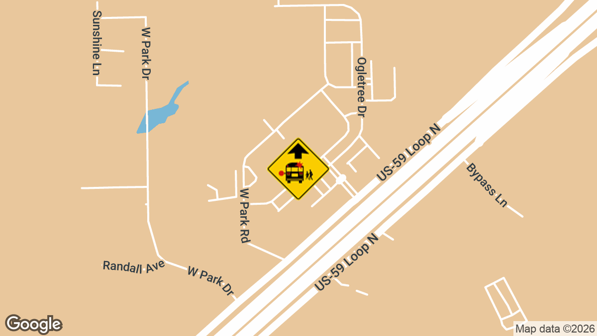 Two students and a bus driver were taken to a local hospital after a school bus crashed into a road post in Livingston.