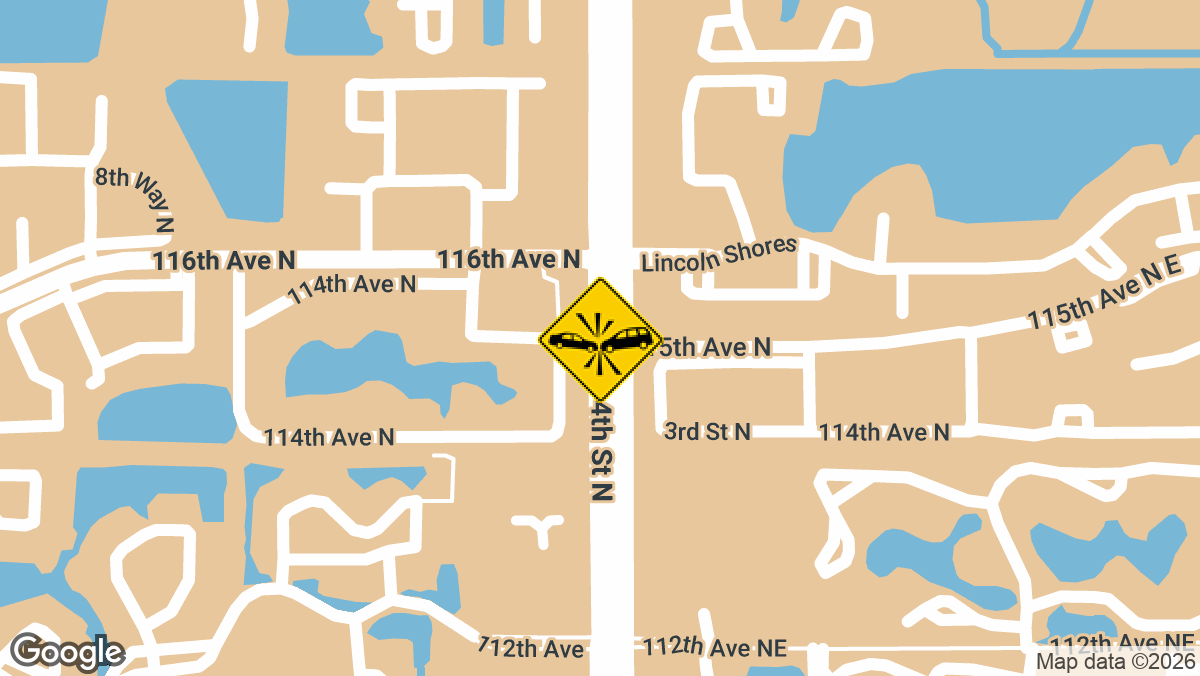 A traffic crash with injuries was reported at the intersection of 4th St N and 115th Ave N in St. Petersburg on Thursday, June 4.
