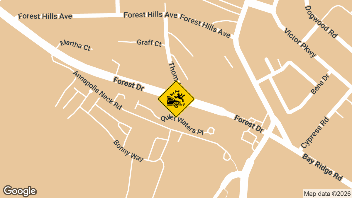 A man was killed and two other people were injured following a serious two-vehicle collision at the intersection of Forest Dr and Quiet Waters Pl in Annapolis on Saturday morning, June 21.