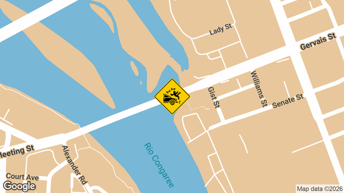 A pedestrian was seriously hurt Sunday evening after an SUV struck them on the Gervais Street bridge in Columbia, sending them over the railing and onto the riverbank below.
