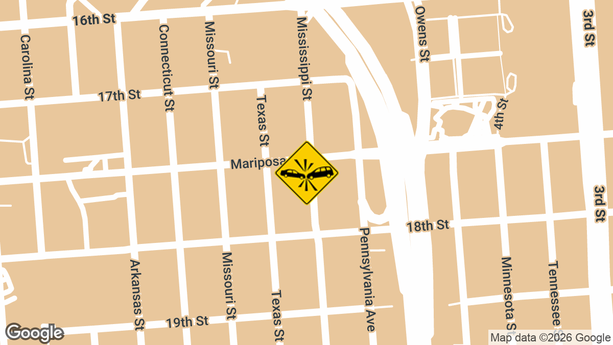 A two-vehicle accident on southbound Interstate 280 near the Mariposa Street overpass shut down all lanes early Friday morning.