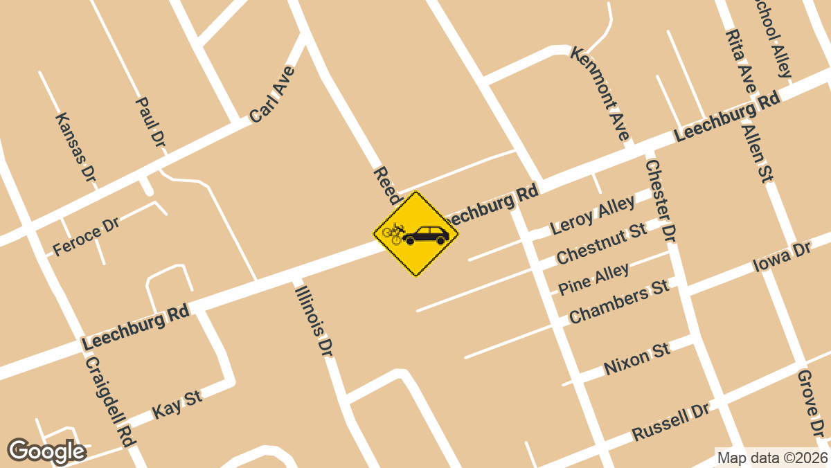 A bicyclist was injured after being struck by a vehicle at the intersection of Leechburg Rd and Reed St in Lower Burrell on Wednesday afternoon, June 18.