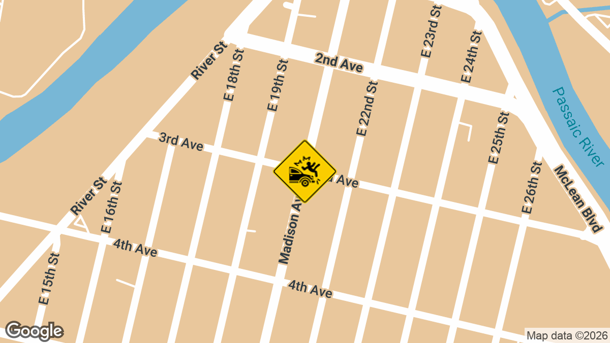 A man died Saturday evening, June 6, after being struck by a car at the intersection of Madison Avenue and Third Avenue in Paterson.
