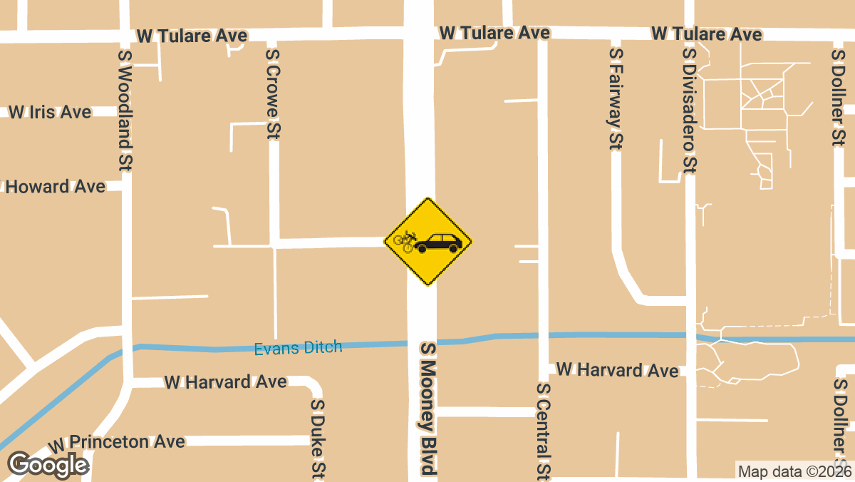 A cyclist was hurt in a collision involving a vehicle on southbound Mooney Boulevard at Feemster Avenue on Saturday, May 31, afternoon.