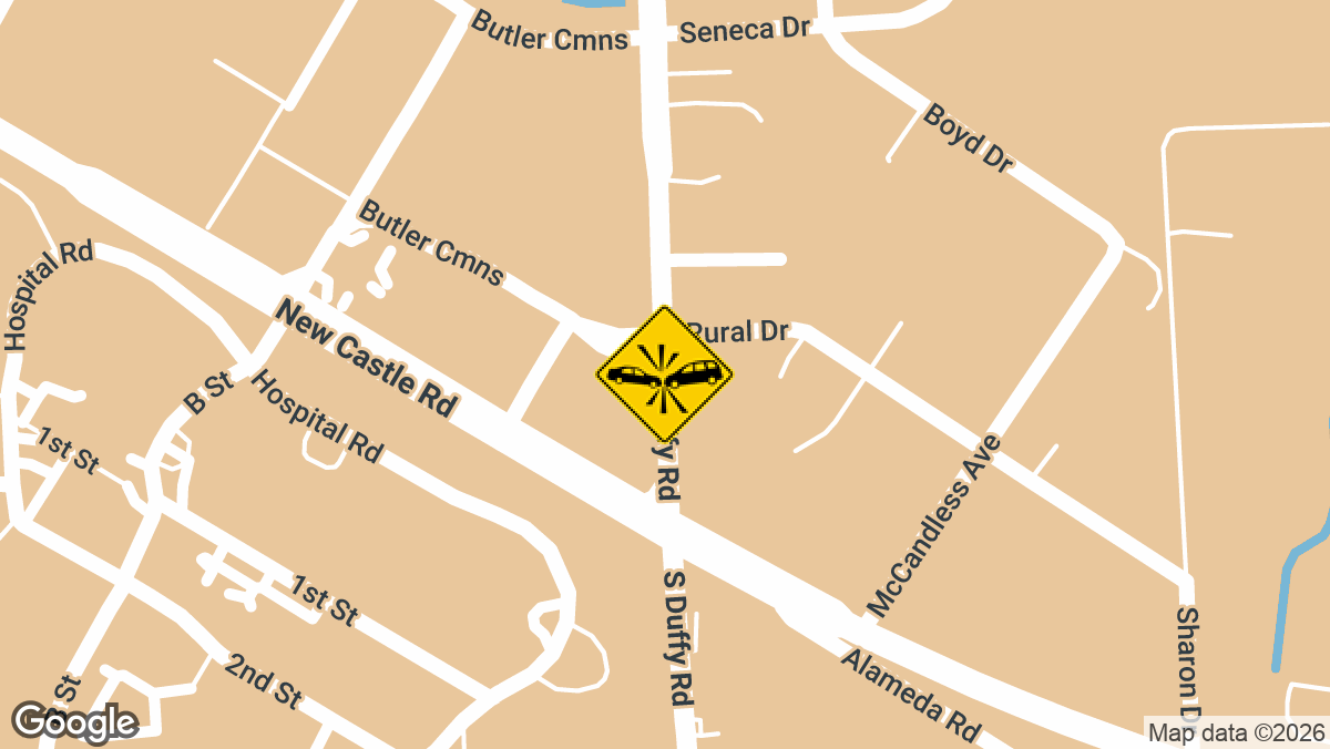 Two people were injured following a two-vehicle collision Wednesday morning in Butler Township.