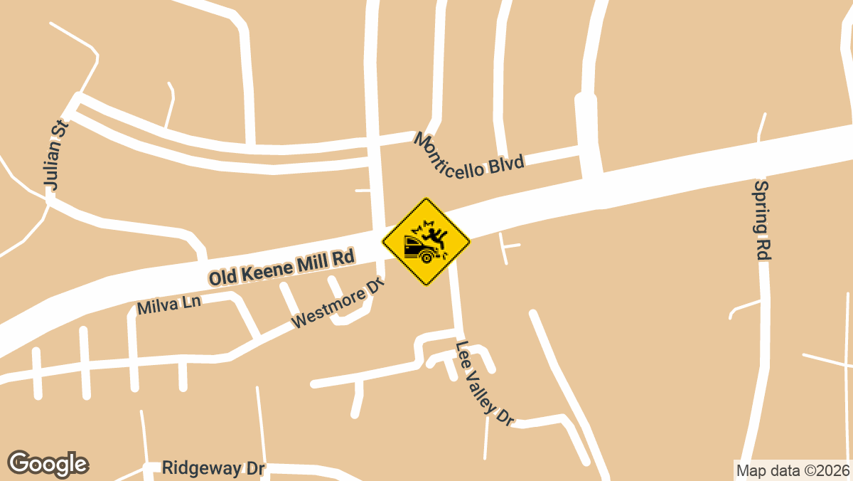 A crash on eastbound Old Keene Mill Road in Fairfax County left one person dead and two others hurt on Tuesday afternoon, June 9.