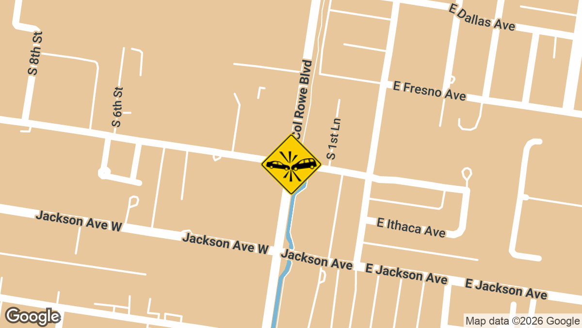 One person was hospitalized following a two-vehicle hit-and-run crash Sunday morning at the intersection of Second St and Houston Ave in McAllen.