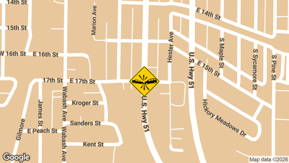 Four people were injured early Sunday morning following a crash at the intersection of South Poplar Street and 17th Street in Centralia.