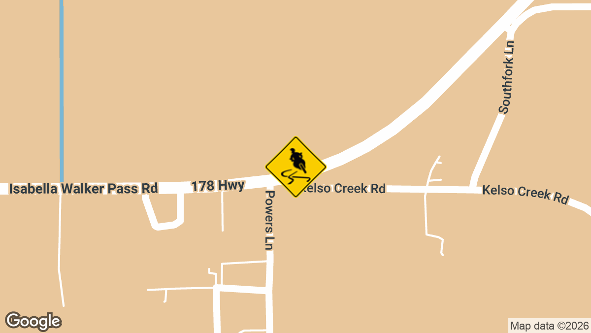 State Route 178 just west of mile marker 36