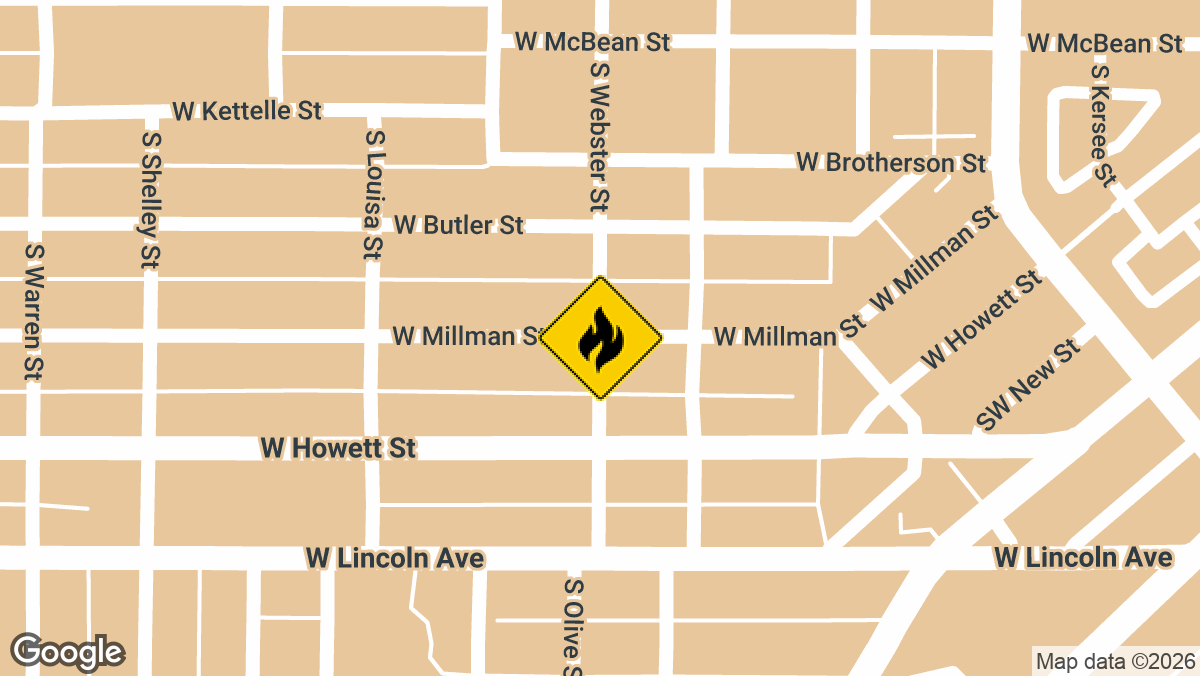 W Millman St and S Webster St
