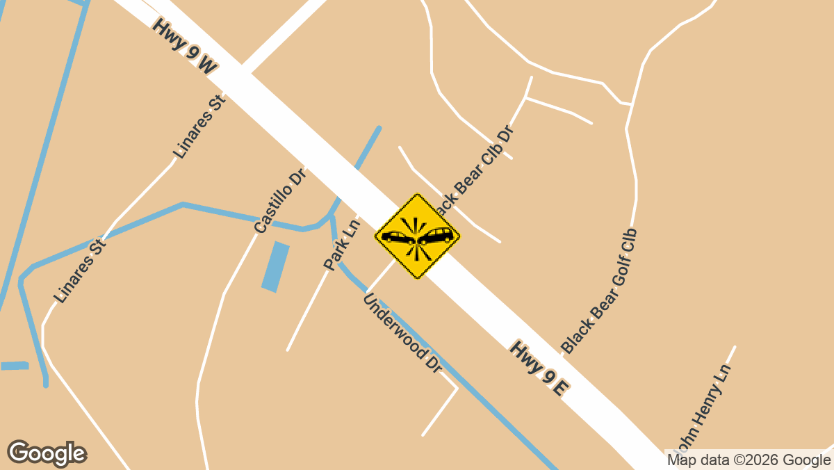 A two-vehicle accident that left lanes of traffic blocked was reported Thursday evening on West Highway 9 at Black Bear Club Drive, in the Longs community area of Horry County.