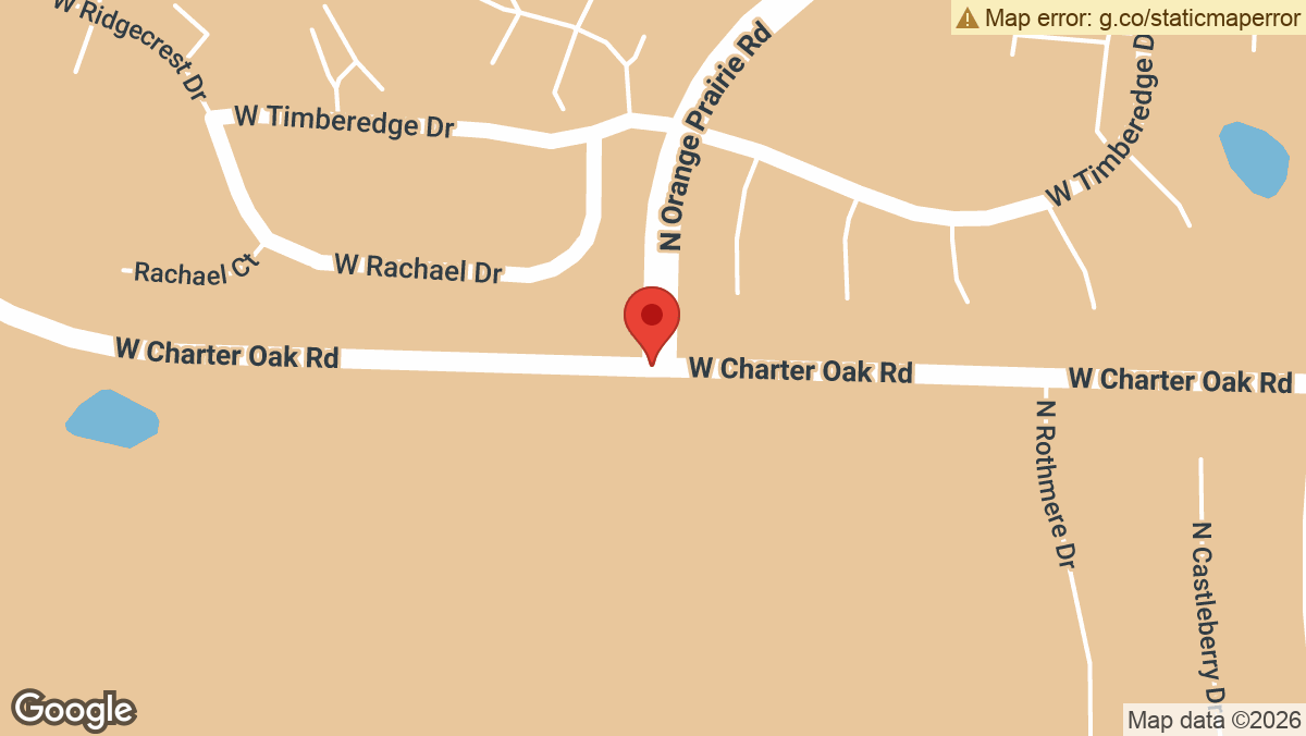 intersection of West Charter Oak Rd and North Orange Prairie Rd