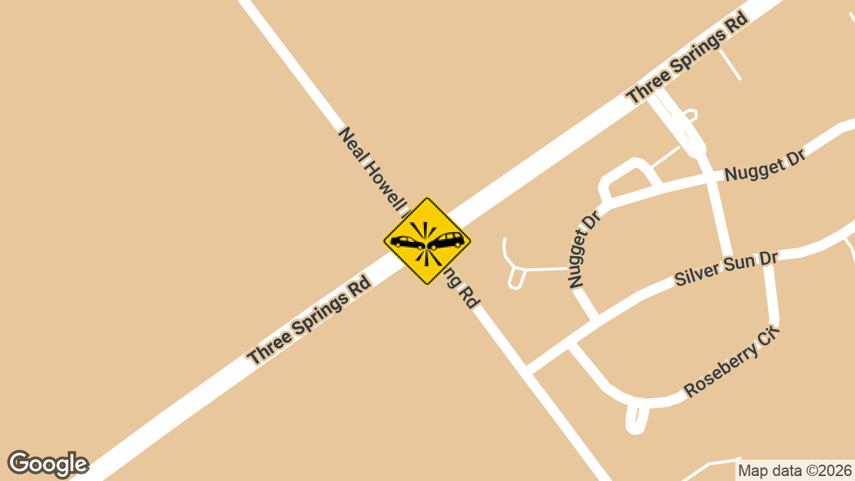 Two people were injured in a two-vehicle accident at the intersection of Neal Howell Road and Three Springs Road in Warren County on Saturday, June 6, at approximately 8:25 p.m.