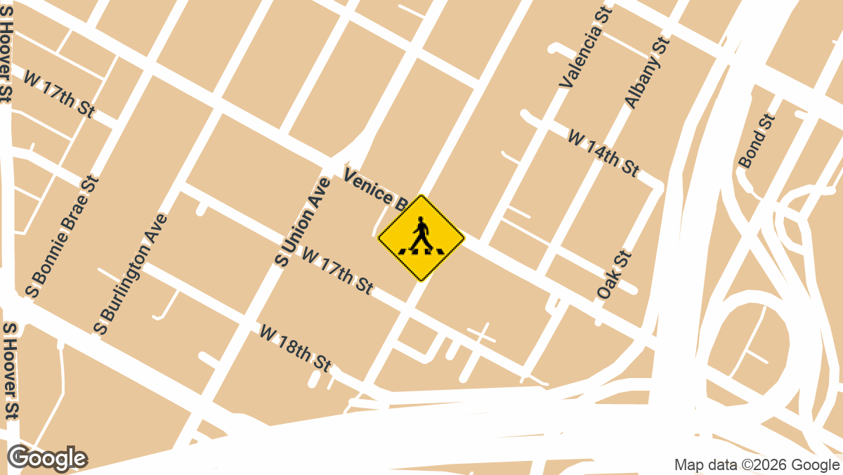 A pedestrian was critically injured after being struck by a car, which then swerved into the opposite lane and hit an autonomous Waymo vehicle, in the 1000 block of Venice Boulevard in the Pico-Union area of Los Angeles, according to police.