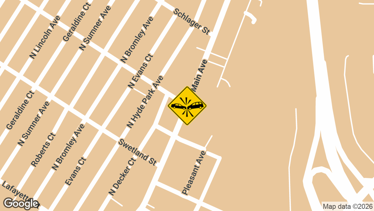 At least one person was injured in a two-vehicle accident in the 600 block of North Main Avenue in Scranton on Tuesday, June 30.