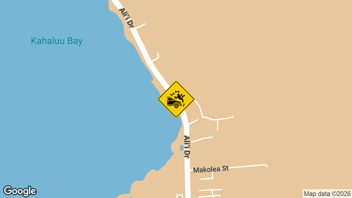 Alii Drive near the north end of Kahaluu Beach Park