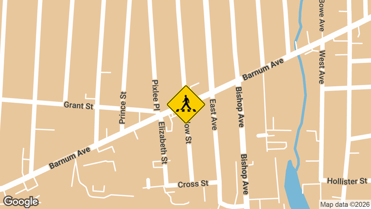 A pedestrian was struck by a vehicle Sunday, July 12, at the intersection of Barnum Avenue and Willow Street in Bridgeport.