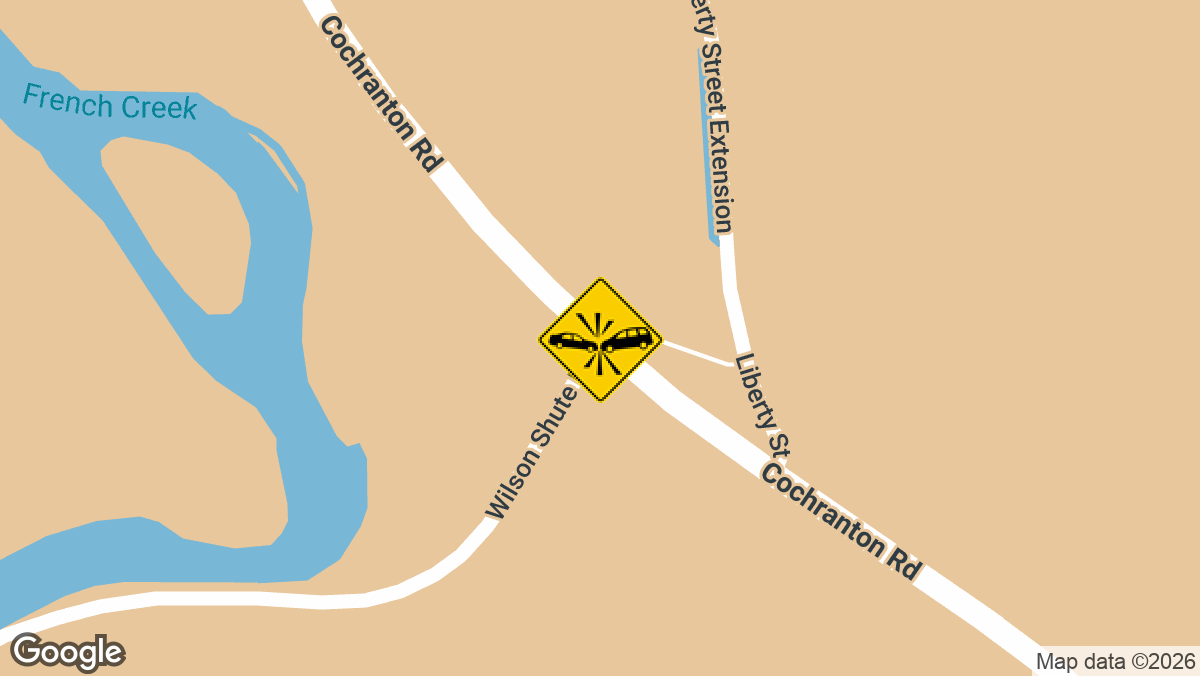 One person was injured in a two-vehicle accident on Cochranton Road near Wilson Shute Road in West Mead Township on Tuesday, June 30.