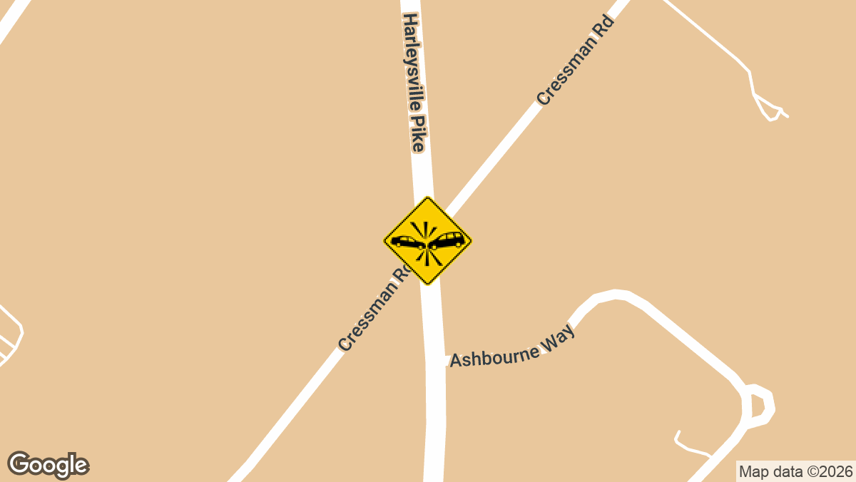 A serious two-vehicle crash with entrapment was reported Monday, July 27, at the intersection of Cressman Rd and Harleysville Pike in Lower Salford Township.