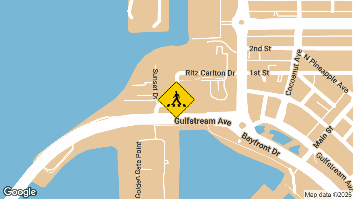 A pedestrian was injured in a crash Wednesday, July 15, at the intersection of North Gulfstream Avenue and Watergate Drive in Sarasota.