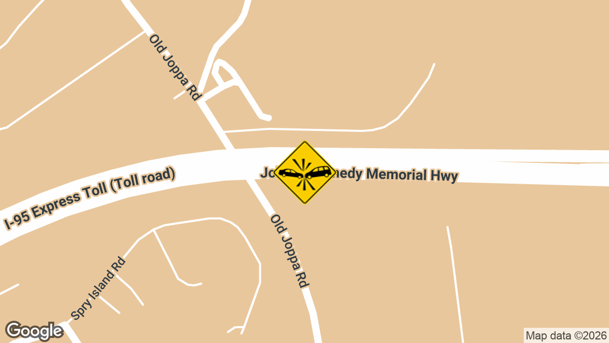 One person was hurt in a crash on northbound Interstate 95 at the exit for Maryland Route 152 in Joppa early Monday morning, July 13.