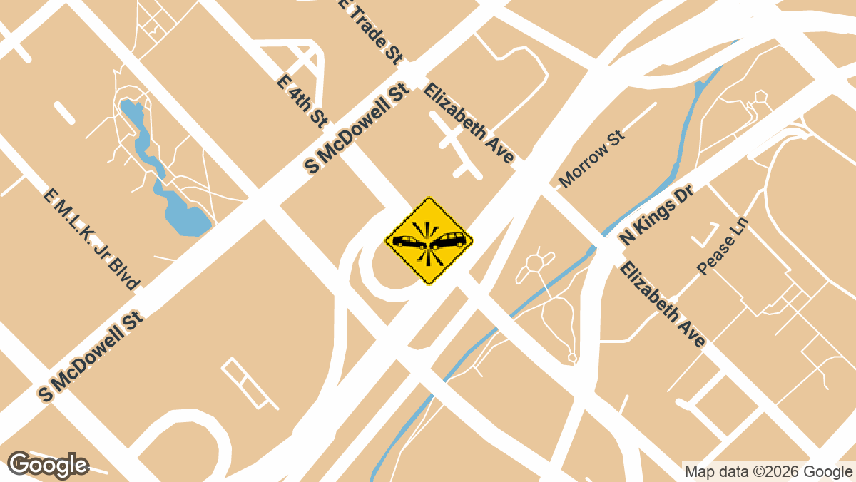 One person was injured in a serious crash Thursday morning, July 16, on the John Belk Freeway near Fourth Street in Uptown Charlotte.