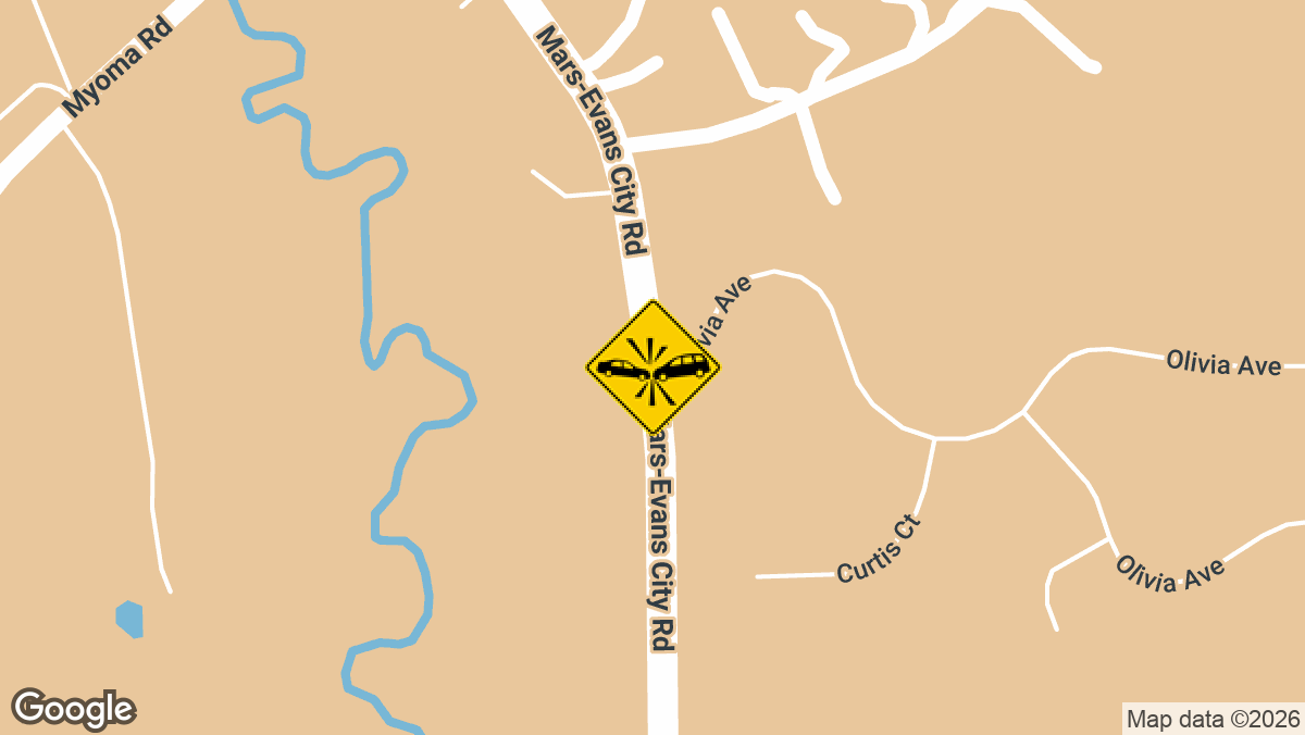 At least one person was injured Thursday morning, July 30, in a two-vehicle collision at Mars-Evans City Road and Olivia Avenue in Adams Township, a growing suburban community north of Pittsburgh.