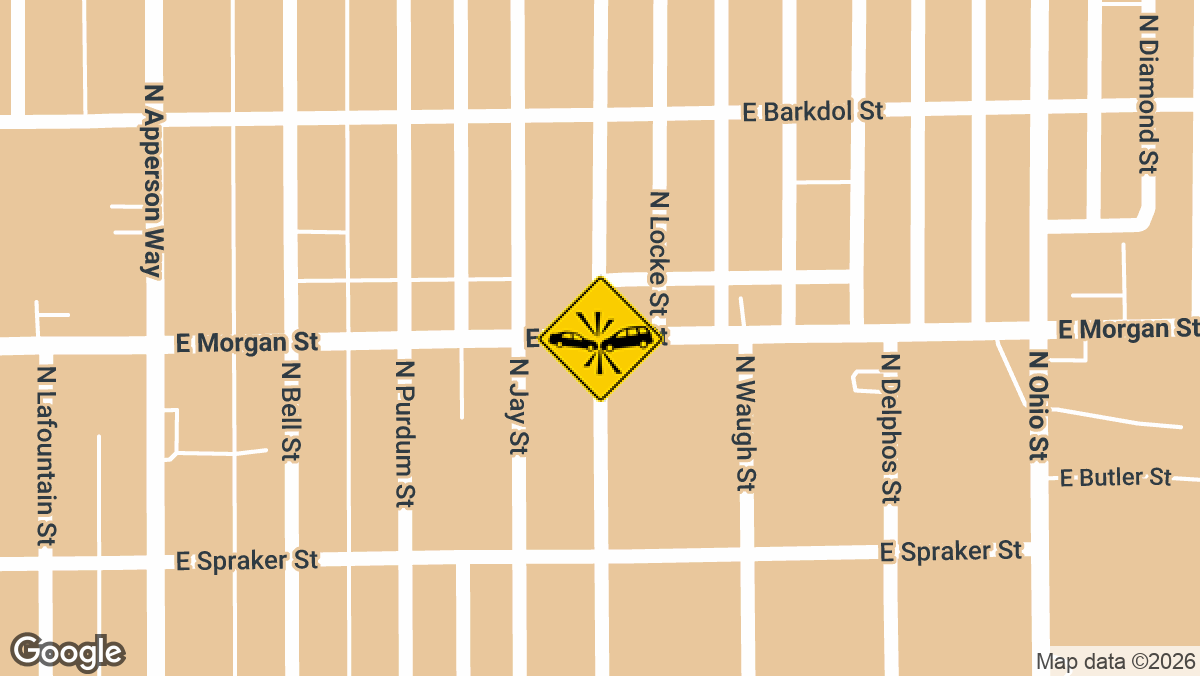 An injury crash was reported near the intersection of Morgan Street and Locke Street in Kokomo on Friday, July 3.