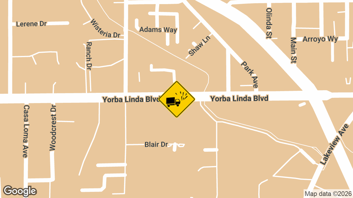 A collision between a dark Honda SUV and a box truck was reported Tuesday afternoon, June 30, on southbound SR-57 just north of Yorba Linda Blvd.