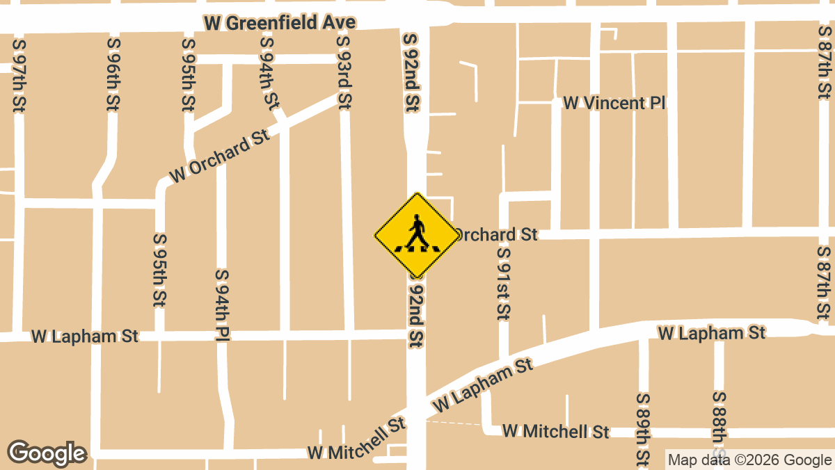 A woman in her 20s was seriously injured after being struck by a car while crossing the street near South 92nd Street and Orchard Street in West Allis, according to dispatch logs.