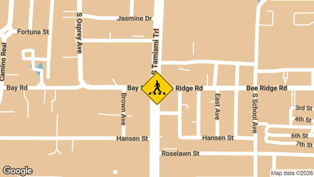 A pedestrian was hurt in a crash Tuesday, July 14, at the intersection of US-41 and Bee Ridge Road in Sarasota.