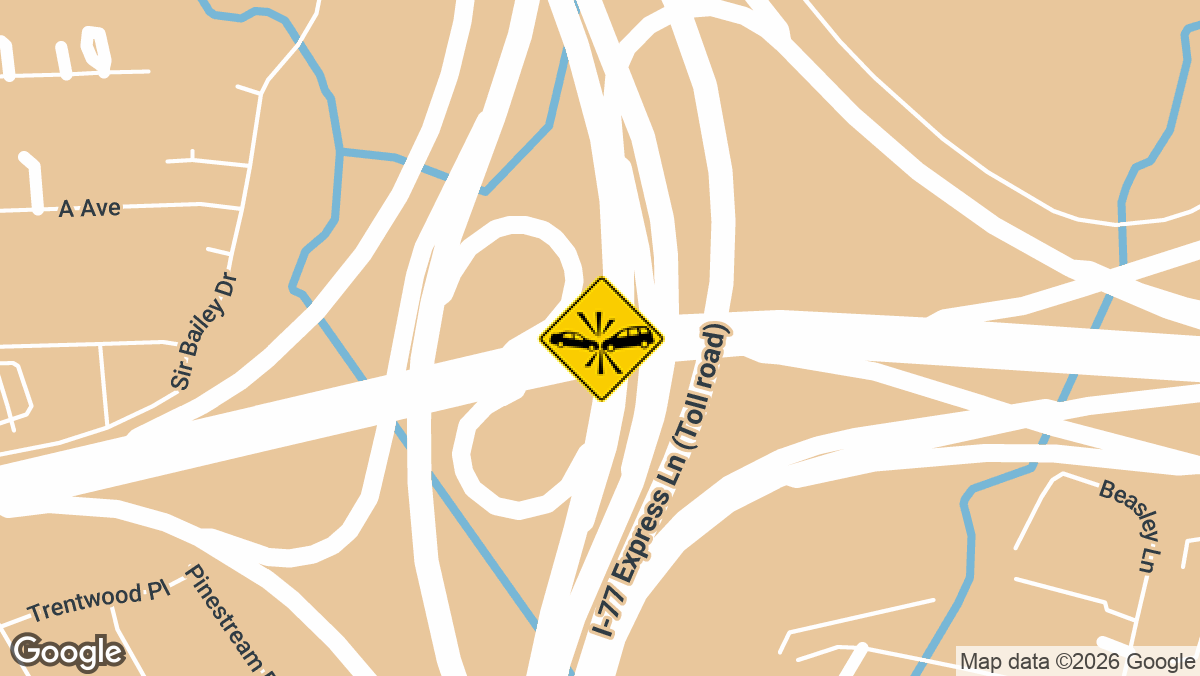 One person was seriously injured Saturday night, July 25, in a collision at the intersection of Interstate 85 South and Sugar Creek Road in Charlotte, according to emergency officials.