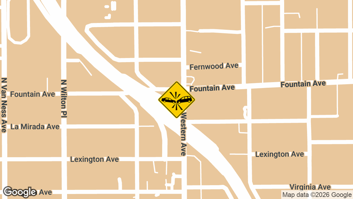 A three-vehicle wreck blocked lanes 1, 2, and 3 of southbound US-101 near North Western Avenue Tuesday evening, August 18, according to dispatch logs. Reports described a black Toyota Tacoma, a black Mercedes sedan, and a black Toyota Camry involved.