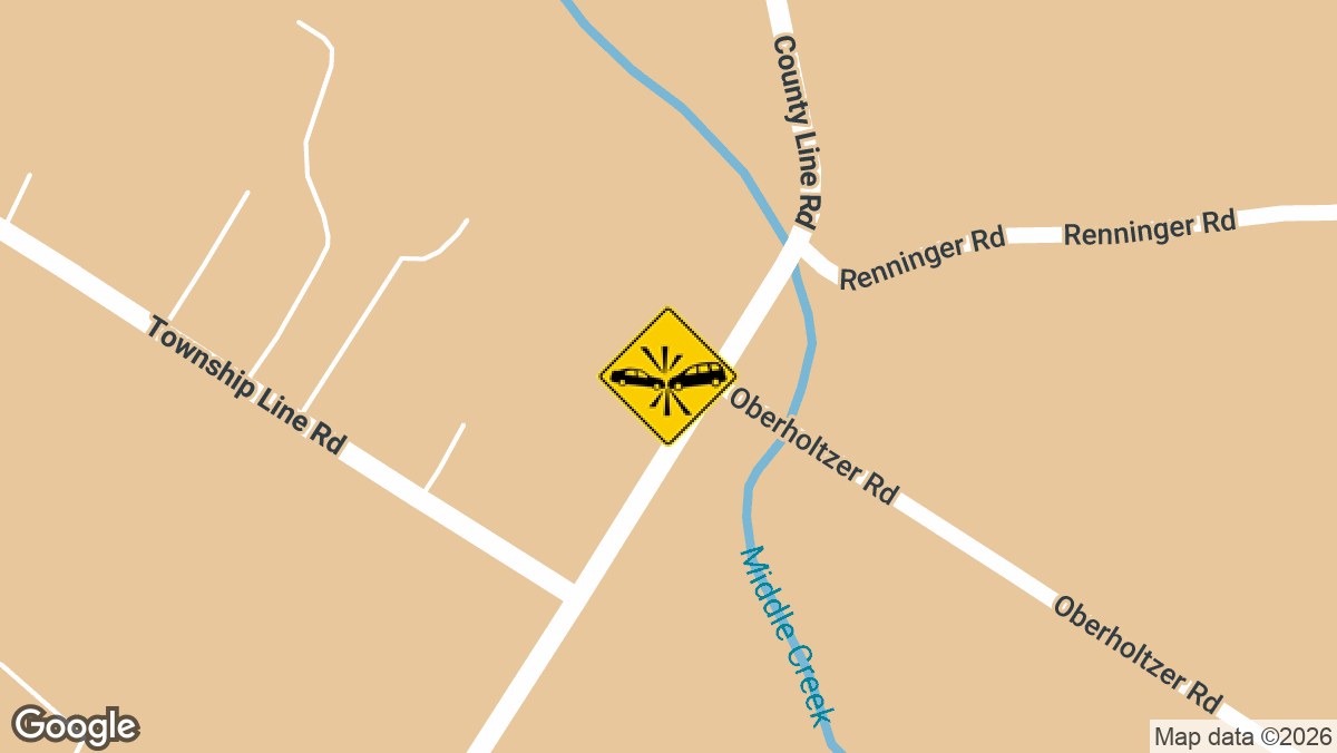 An injury crash was reported Wednesday, August 19, at 1433 County Line Road in Washington Township, near Gilbertsville.