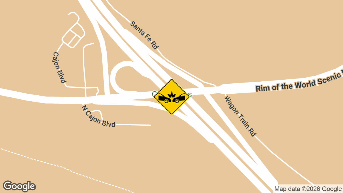 At least one person was injured Monday morning, August 24, in a three-vehicle collision on southbound I-15 at State Route 138 in the Cajon Pass. It happened around 7:21 a.m.