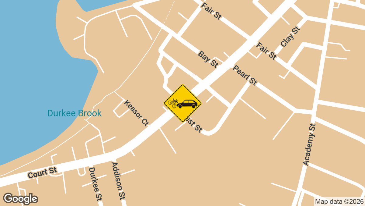 A man in his 20s was struck by a vehicle while riding an electric bicycle near Court St in Laconia on Wednesday, August 5.