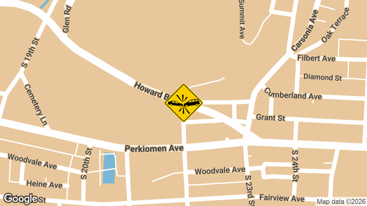 An injury crash was reported Wednesday, August 19, at the intersection of Dengler Street and Howard Boulevard in Mount Penn.