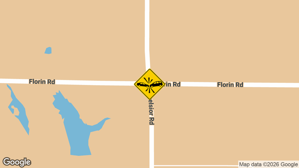 At least one person suffered minor injuries in a two-vehicle crash on Wednesday, August 26 at the intersection of Florin Road and Excelsior Road in Sacramento.