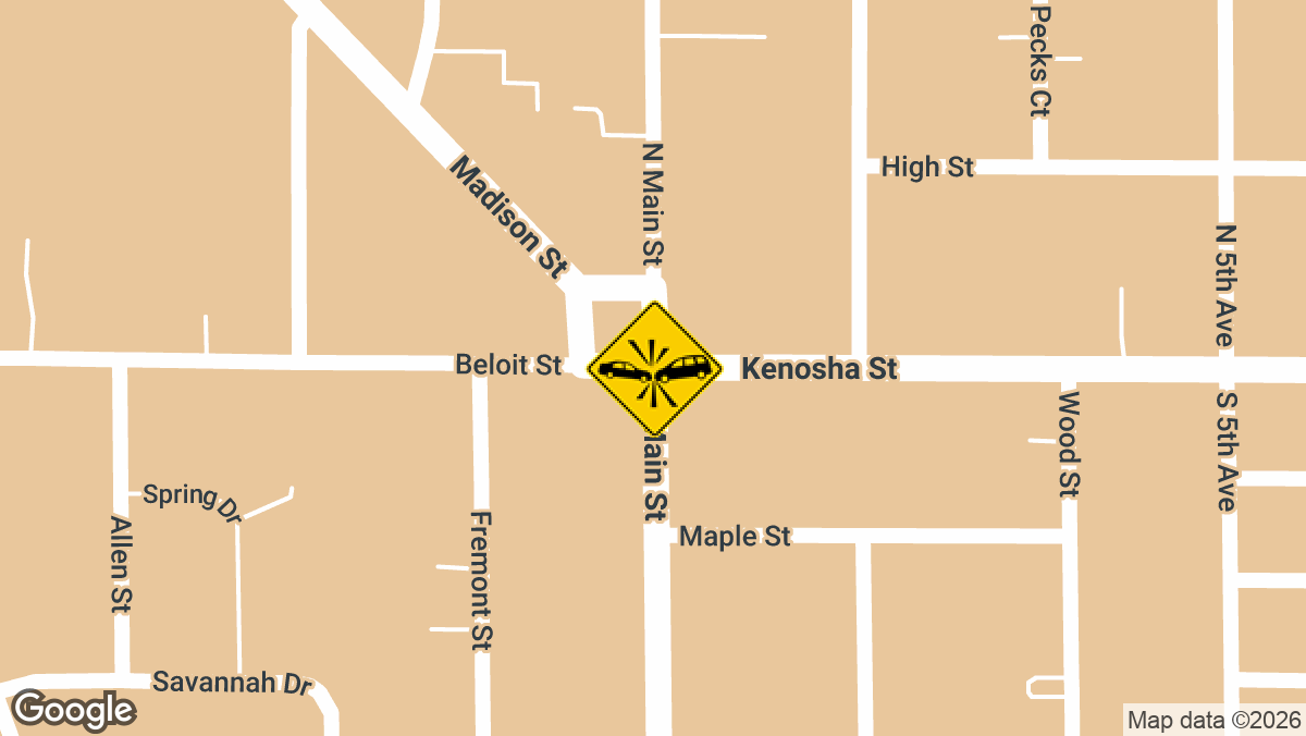 An injury crash was reported Thursday, August 13, at the intersection of Highway 67 and Highway 14 in Fontana, Wisconsin.
