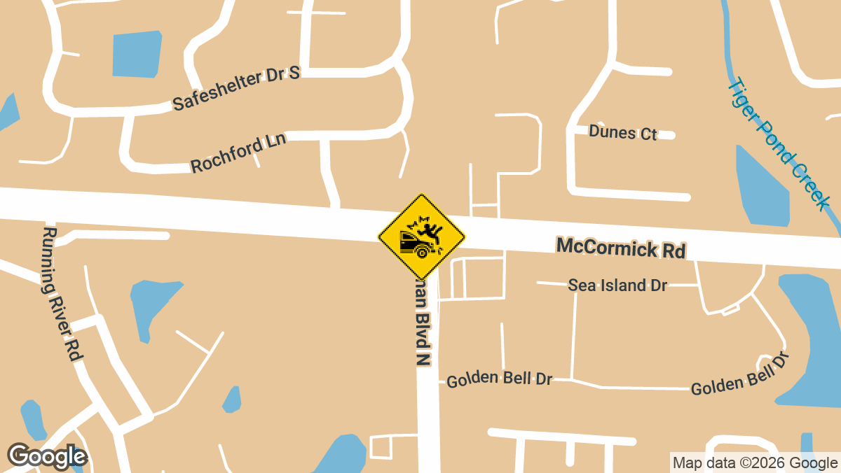 An elderly bicyclist was fatally struck by a vehicle Wednesday morning, August 26, near McCormick Road and Kernan Boulevard North in Jacksonville.