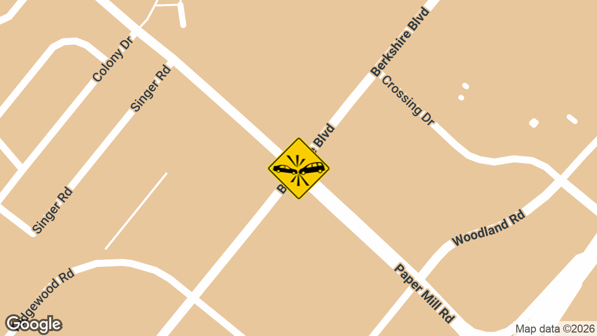At least one person was injured in a motor vehicle accident at the intersection of Paper Mill Rd and Berkshire Blvd in Wyomissing Borough on Saturday, August 1.